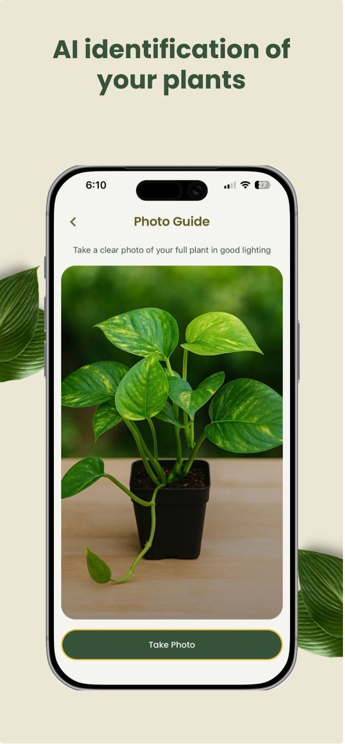PlantPetz photo guide for AI plant identification