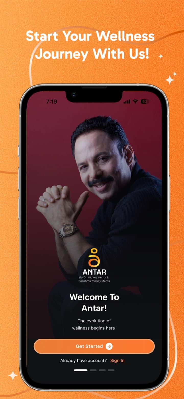 Antar welcome screen