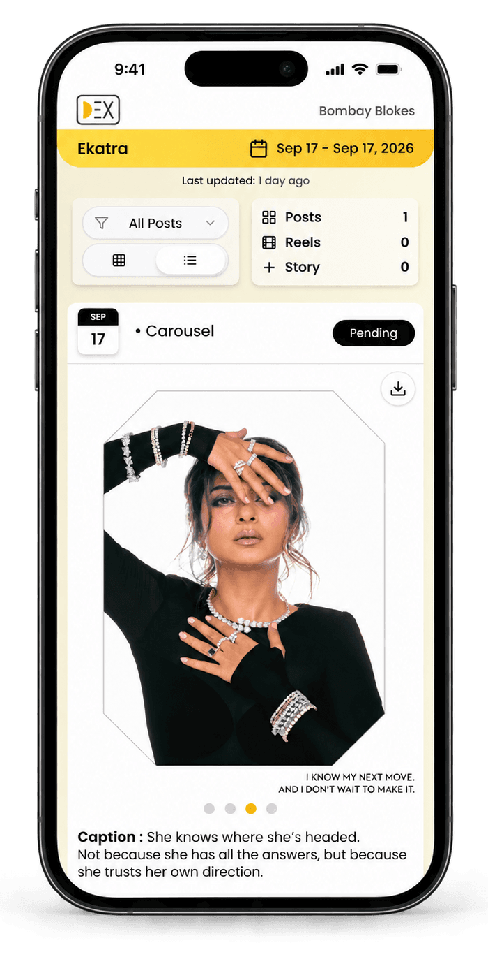 DEX client review page on a phone